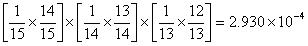 Probability that a given sample (n=3) will be chosen out of a population of 15.